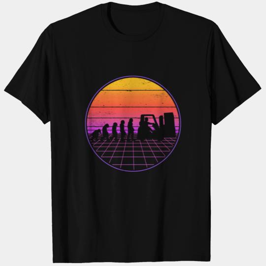 Forklift Operator Evolution Vaporwave T Shirts