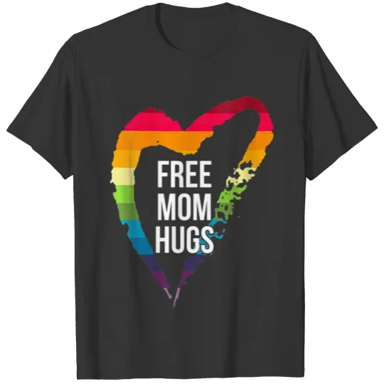 Womens free mom hugs LGBT V Neck T Shirts