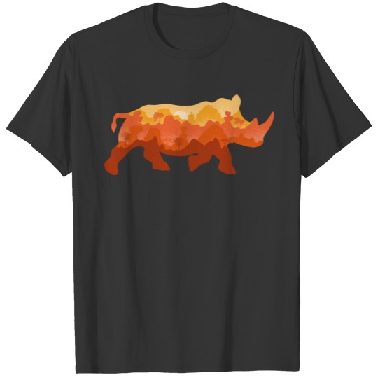 rhino illustration T-shirt