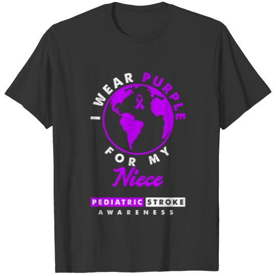 I Wear Purple For My DNiece Pediatric Stroke T-shirt