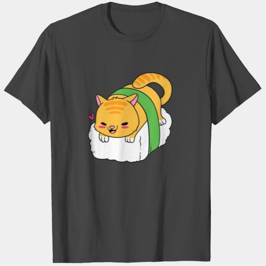 Sushi Cat Japanese Food Kawaii T Shirts