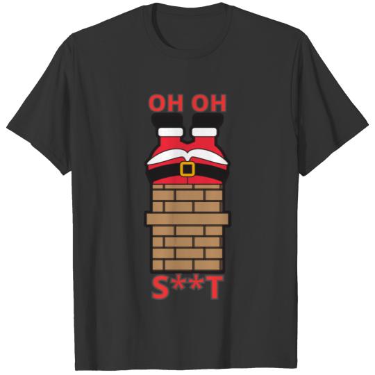 Cool Funny Christmas Santa - Stuck Santa T-shirt
