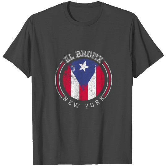 El Bronx Design Puerto Rico Boricua Bandera Flag V T Shirts