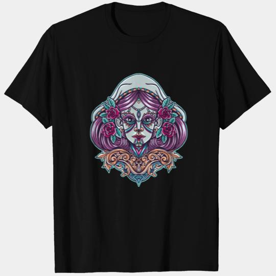 Day of the Dead, Sugar Skulls Face T Shirts