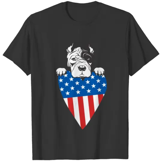 USA Flag Heart Dog Happy Independence Day 2021 T Shirts