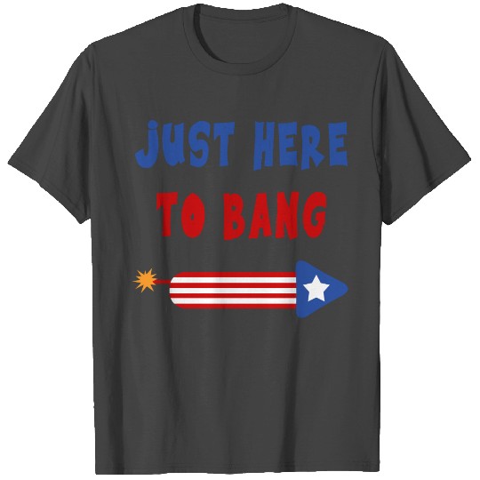 Just Here to Bang 4th of July Fireworks merch T Shirts