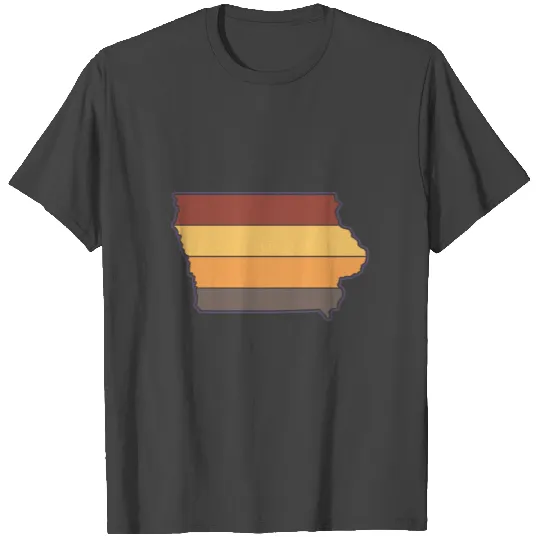 US state of Iowa sunset retro map of iowa T Shirts