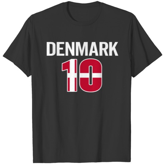 Denmark #10 Football Danish Flag Fan National Team T-shirt
