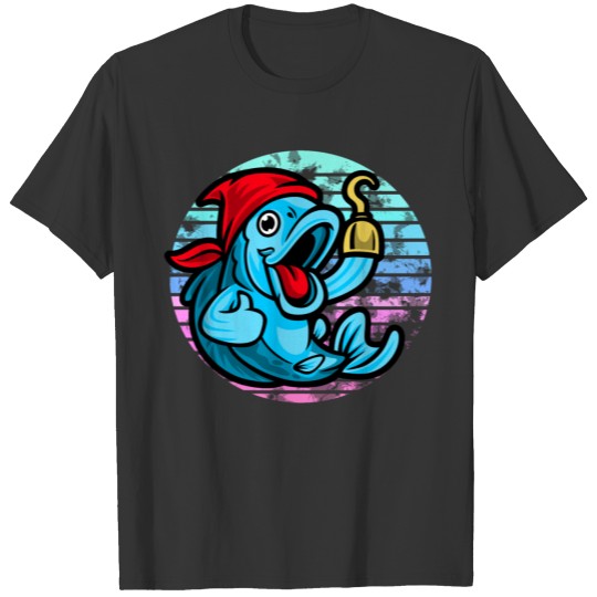 pirate fish sunset T-shirt