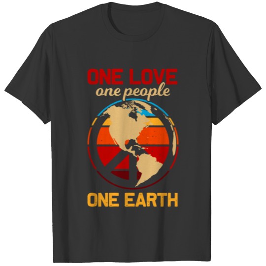 Hippie World Love People Earth Peace T-shirt