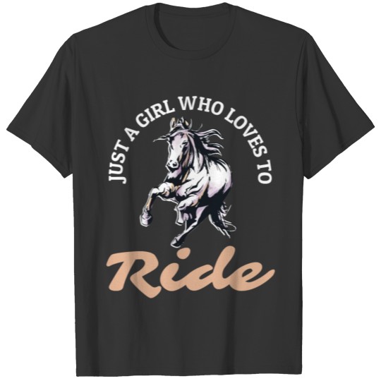 Girl Loves Horses Riding Jumping T-shirt