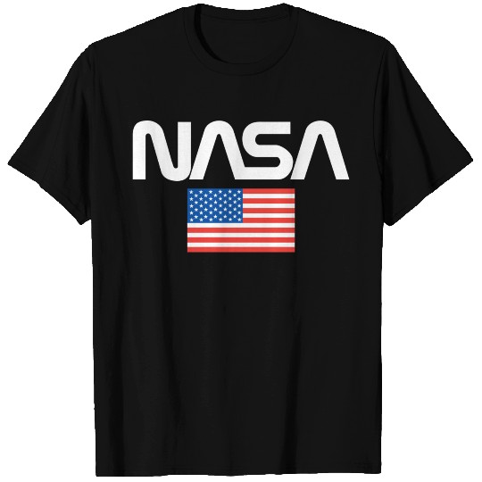 Nasa Worm Logo With American Flag Gift T Shirts
