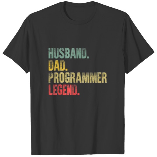 Mens Funny Vintage Husband Dad Programmer Legend T-shirt