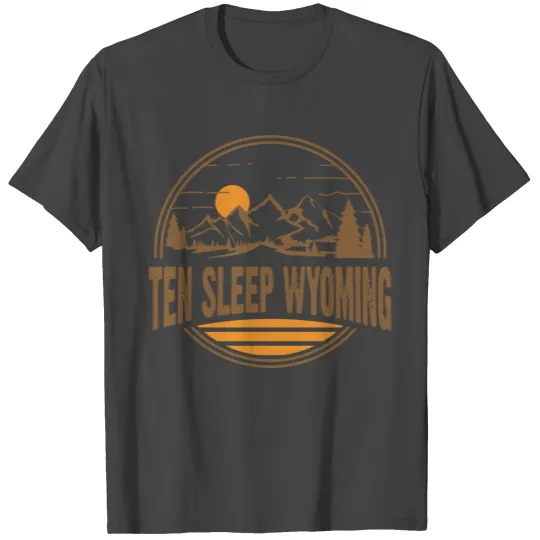 Vintage Ten Sleep Wyoming Mountain Hiking Souvenir T Shirts