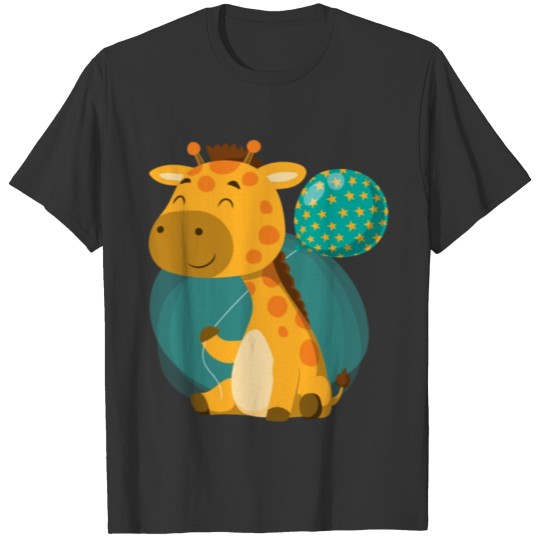 giraffe holding a balloon T-shirt