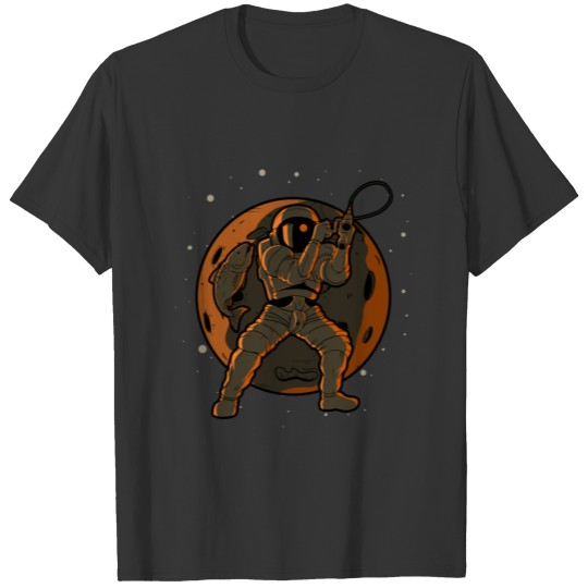 Fishing Astronaut Outer Space Spaceman T-shirt