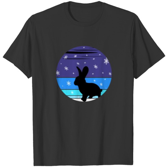 A Cute Rabbit In The Snow At A Vintage Winter T-shirt