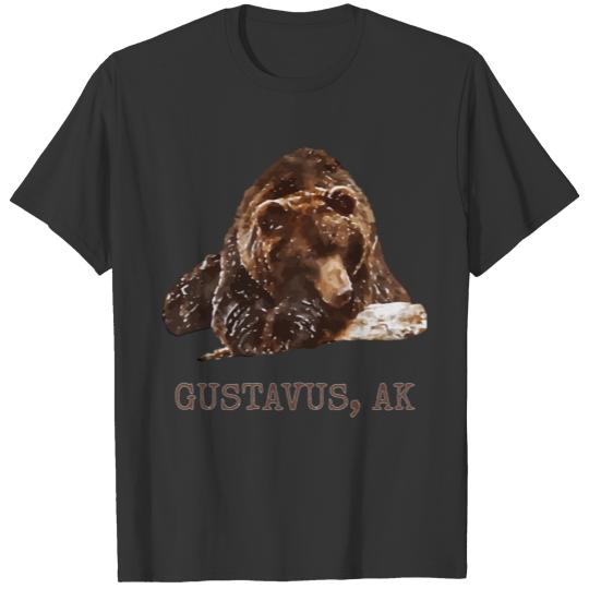 Gustavus Brown Grizzly Bear In Snow Alaska Pacific T Shirts