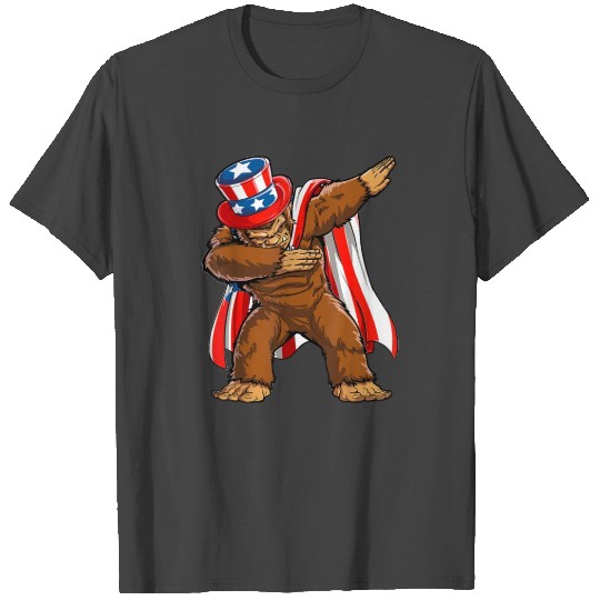 Bigfoot Just here to bang 4t of july american flag T Shirts