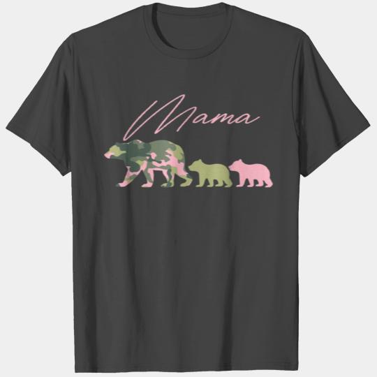 Camo Mama Bear T Shirts Mama Bear and 2 Cubs Mom of 2