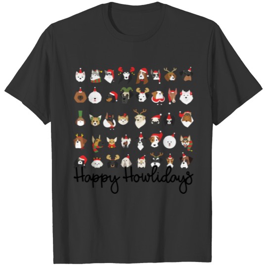 Happy Howlidays Dog Lover Gifts Holiday Cute Chris T Shirts