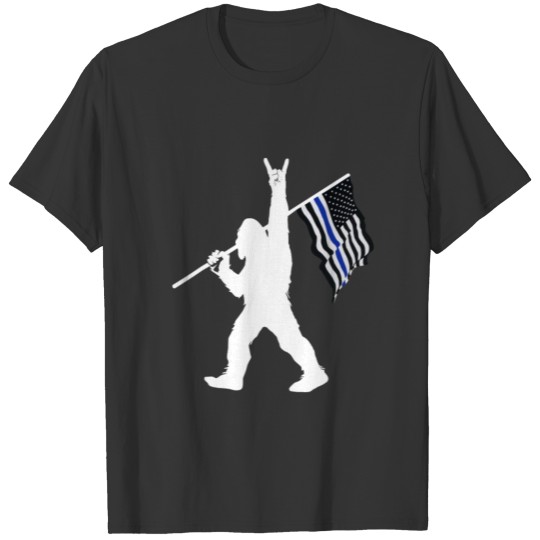 Sasquatch Rock and Roll Police Flag T Shirts