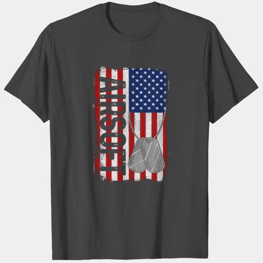 Airsoft - American Flag Gun Dog Tag - Park T Shirts