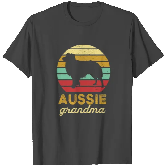 Grandma Australian Dog T Shirts Retro Sunset Grandm
