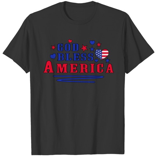 God Bless America, 4th of July USA T-shirt