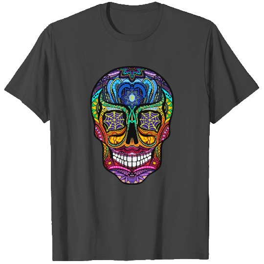 Skull Carnival Floral Print T Shirts