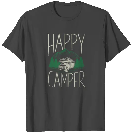 Camping Happy Camper Motorhome T Shirts