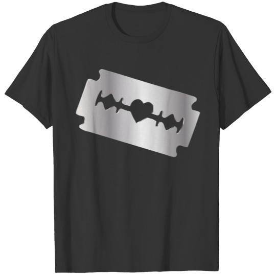 Razor blade with heart T-shirt