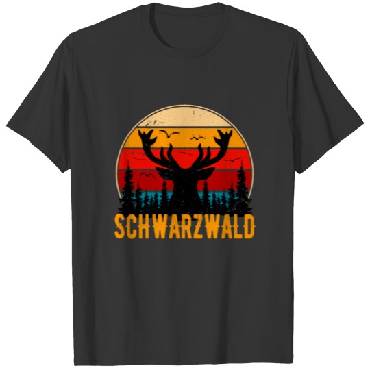 Schwarzwald Retro Hirsch Schwaben Schwarzwälder T-shirt