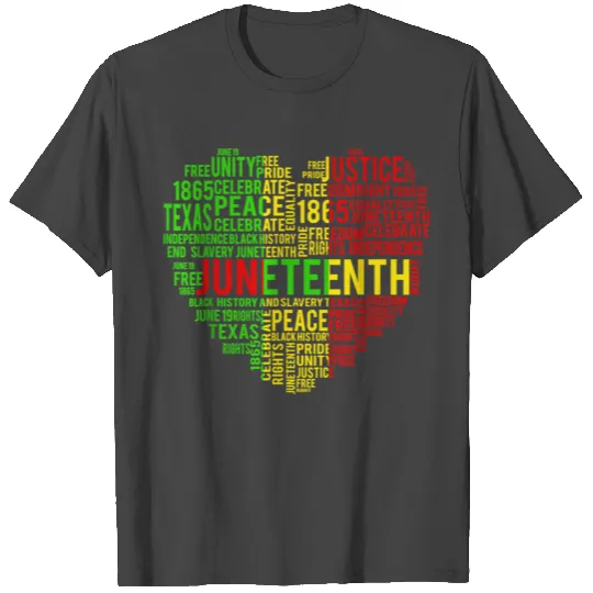 Junenth Heart Black History Afro American African T Shirts