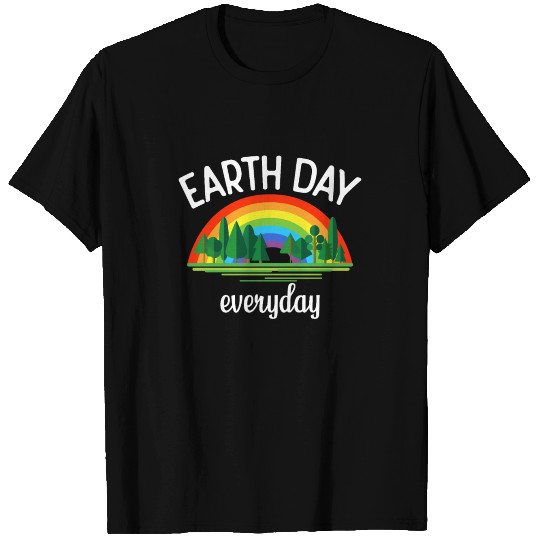 Earth Day Everyday Rainbow Pine Tree Science T Shirts