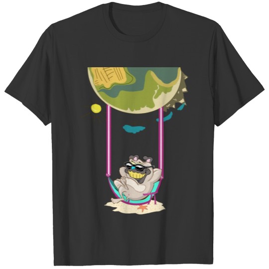Happy dog in the wonderful beach T-shirt