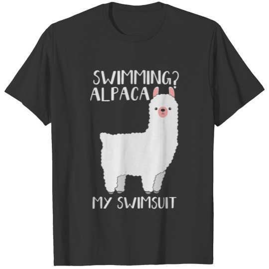 Funny Alpacas Swimmer Swimming Pool Alpaca Lover T-shirt