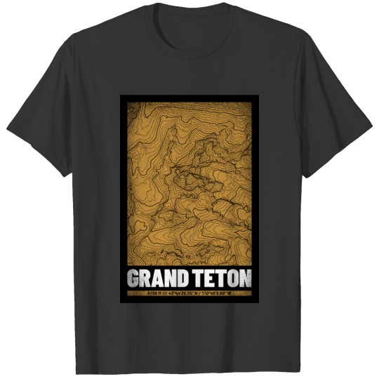 Grand Teton | Topographic Map (Grunge) T-shirt