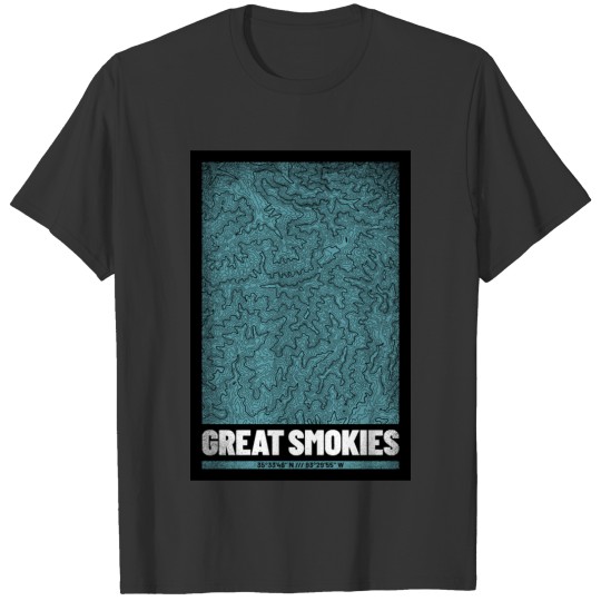Great Smoky Mountains | Topographic Map (Grunge) T-shirt