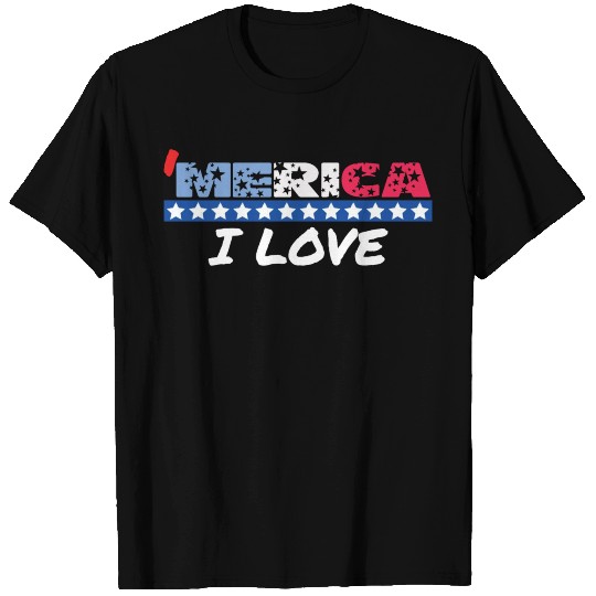 merica 4th of july flag independence day T Shirts