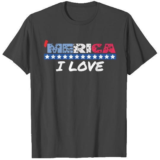 merica 4th of july flag independence day T Shirts