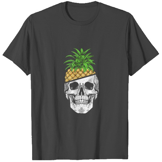 Hawaiian Pineapple Skull Head Funny Halloween T Shirts
