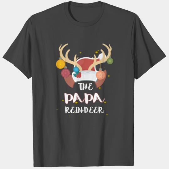 Funny Papa Reindeer Group Matching Family CostumeG T Shirts