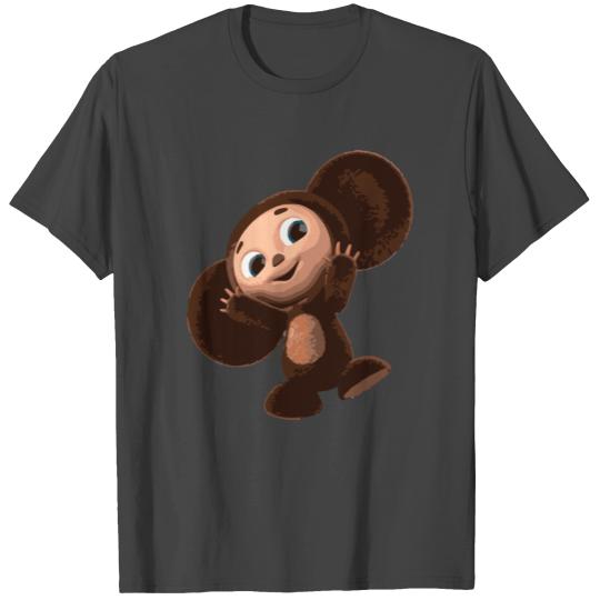 Cheburashka Waving Hand Vintage Russian Cute Carto T Shirts
