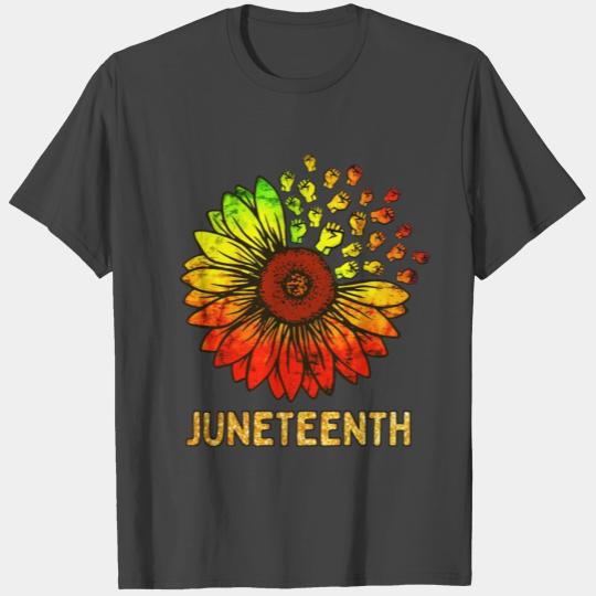 Sunflower Fist for Melanin Women black T Shirts