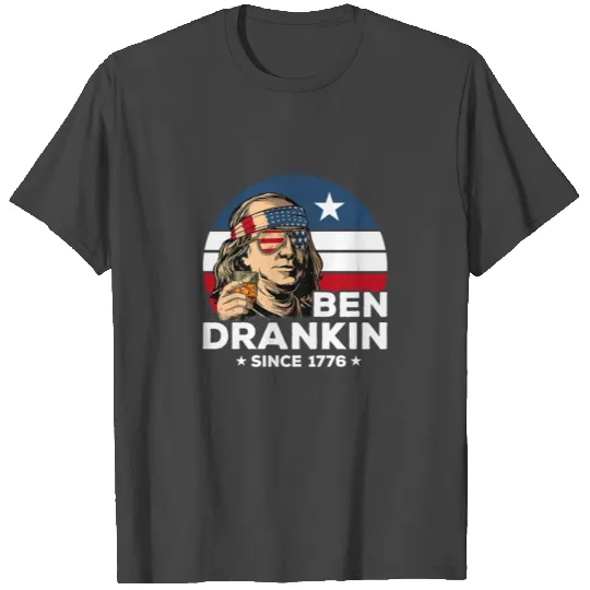 Funny Ben Drankin Retro Flag 4th Of July Gifts T Shirts