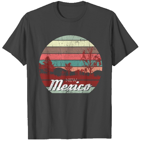 Retro Color Distressed Design New Mexico Travel Ca T Shirts