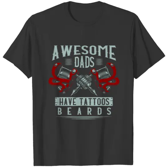 Beard Tattoo Fathers Day Inked Husband T Shirts