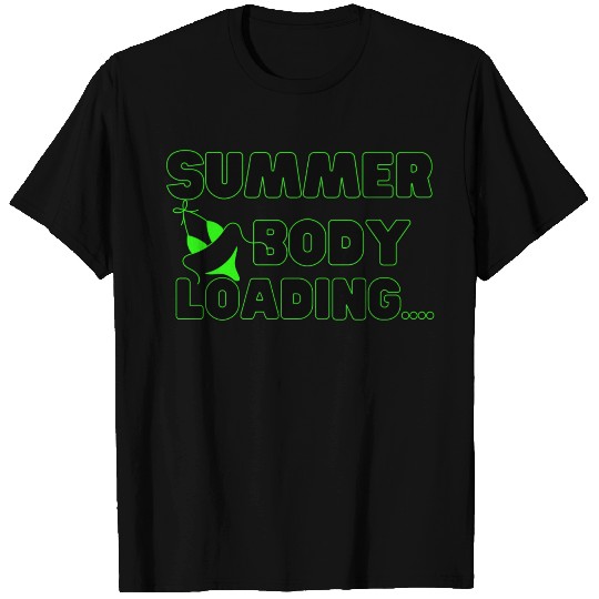 Summer Body Loading Black and Neon Green T Shirts