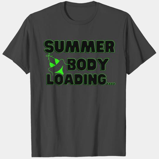Summer Body Loading Black and Neon Green T Shirts